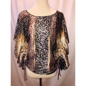 HeartSoul Cinch Waist Short Sleeve Blouse